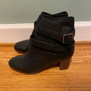 J. Crew black leather booties